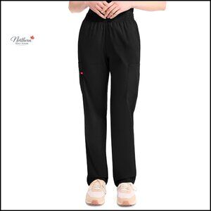Petite Missy Fit Pull-On Cargo Scrub Pants Elastic Waist